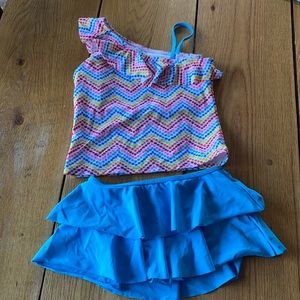 Lands End 2 Piece Girls Bathing Suit